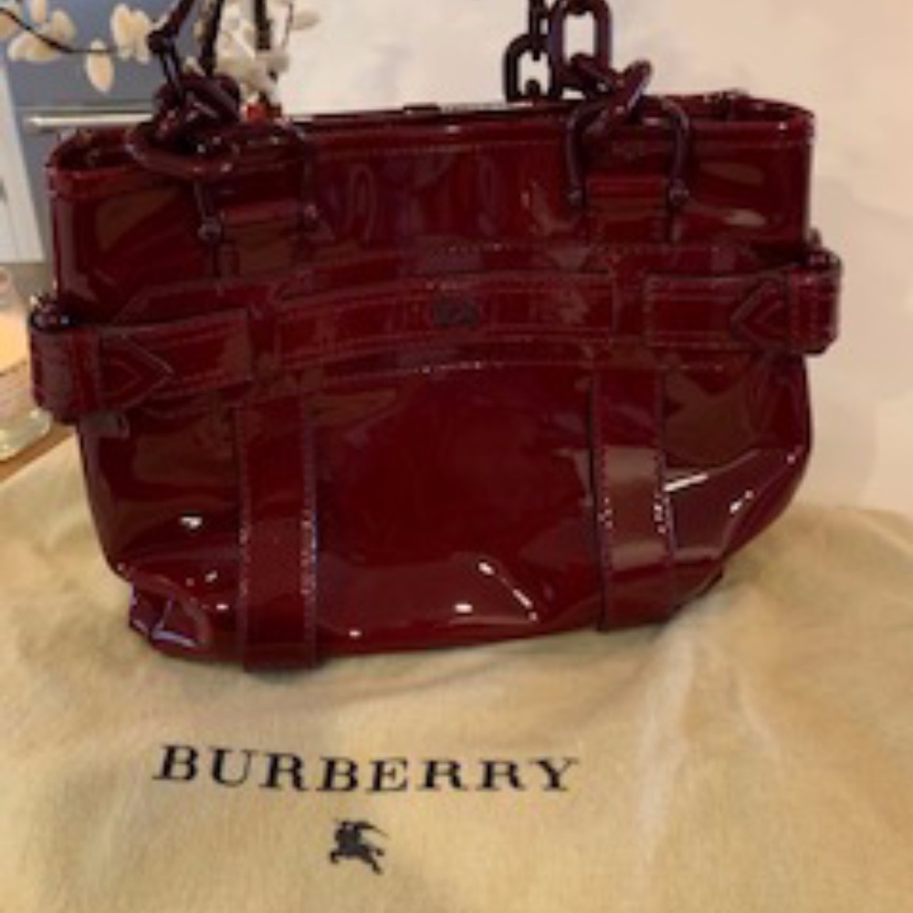 Burberry Cherry Red Patent Leather Bag